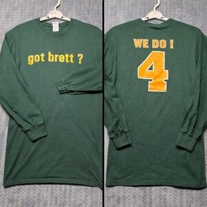 Got Brett? Parody Green Packers Football Long Sleeve Shirt Men's Large Green Y2K